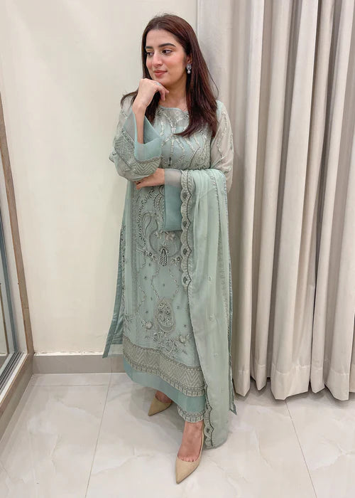 Pistaco -  Embroidered Luxury Chiffon Unstitched 3Pc Suit