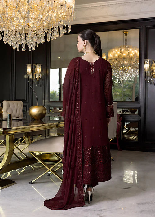 Rose Wood -  Embroidered Luxury Chiffon Unstitched 3Pc Suit