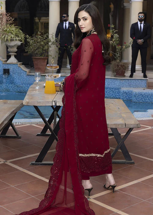 Noor - Embroidered Luxury Chiffon Unstitched 3Pc Suit