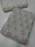 Soft Chiffon – Fine Pearls Embroidery | 3PC (offWhite)